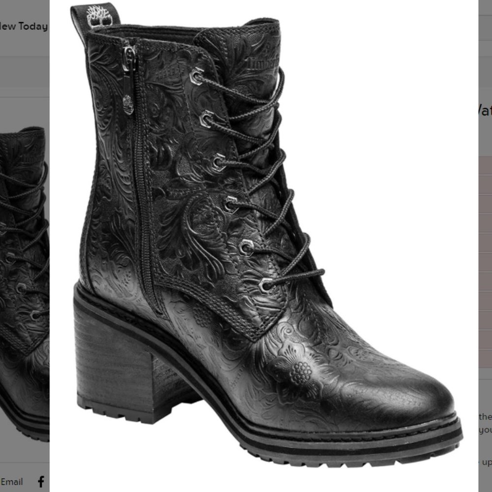 Timberland Jet Black Sienna Embossed Waterproof Leather Boots